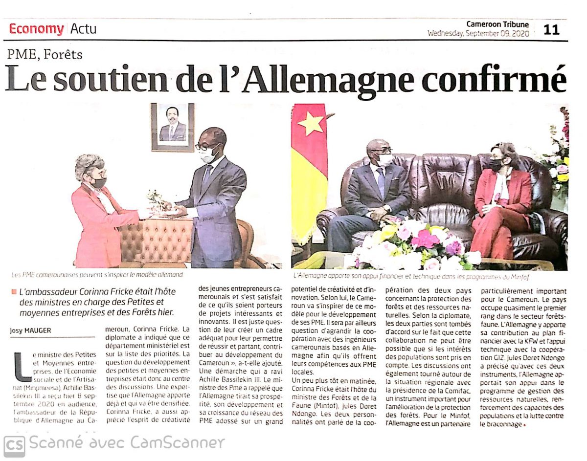 Audience accordée à S.E Dr Corinna Fricke ambassadeur de la République Fédérale d’Allemagne au Cameroun.