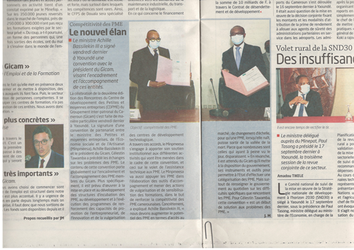 Signature par le Ministre Achille BASSILEKIN III d’une convention avec le GICAM.